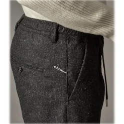 Cruna - Mitte Trousers in Naps Wool - 634 - Slate - Handmade in Italy - Luxury High Quality Pants - Avvenice