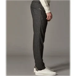 Cruna - Mitte Trousers in Naps Wool - 634 - Slate - Handmade in Italy - Luxury High Quality Pants - Avvenice