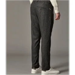 Cruna - Mitte Trousers in Naps Wool - 634 - Slate - Handmade in Italy - Luxury High Quality Pants - Avvenice