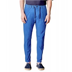 Cruna - Mitte Trousers in Cotton - 511 - Royal - Handmade in Italy - Luxury High Quality Pants - Avvenice
