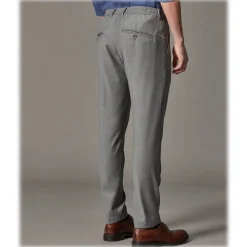 Cruna - Mitte Trousers in Wool Flannel - 628 - Rock Gray - Handmade in Italy - Luxury High Quality Pants - Avvenice