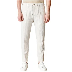 Cruna - Mitte Trousers in Cotton - 533 - Beige - Handmade in Italy - Luxury High Quality Pants - Avvenice