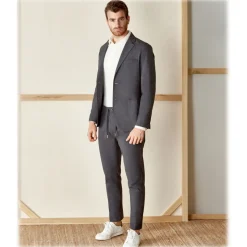 Cruna - Mitte Trousers in Fresh Wool - 560 - Medium Grey - Handmade in Italy - Luxury High Quality Pants - Avvenice