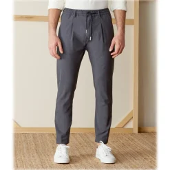 Cruna - Mitte Trousers in Fresh Wool - 560 - Medium Grey - Handmade in Italy - Luxury High Quality Pants - Avvenice