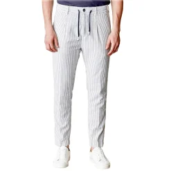 Cruna - Mitte Trousers in Cotton - 533 - Navy - Handmade in Italy - Luxury High Quality Pants - Avvenice