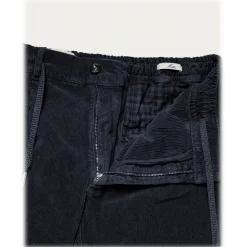 Cruna - Mitte Trousers in Corduroy - 610 - Night Blue - Handmade in Italy - Luxury High Quality Pants - Avvenice