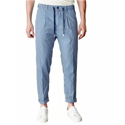 Cruna - Mitte Trousers in Cotton - 528 - Royal - Handmade in Italy - Luxury High Quality Pants - Avvenice