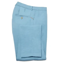Cruna - New Town Trousers in Cotton - 520 - Light Blue - Handmade in Italy - Luxury High Quality Pants - Avvenice