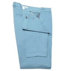 Cruna - New Town Trousers in Cotton - 520 - Light Blue - Handmade in Italy - Luxury High Quality Pants - Avvenice