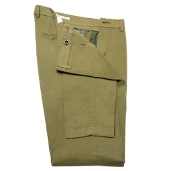 Cruna - New Town Trousers in Cotton - 522 - Army - Handmade in Italy - Luxury High Quality Pants - Avvenice