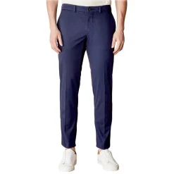 Cruna - New Town Trousers in Cotton - 520 - Navy - Handmade in Italy - Luxury High Quality Pants - Avvenice