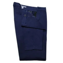 Cruna - New Town Trousers in Cotton - 520 - Navy - Handmade in Italy - Luxury High Quality Pants - Avvenice