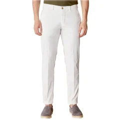 Cruna - New Town Trousers in Cotton - 522 - Off White - Handmade in Italy - Luxury High Quality Pants - Avvenice