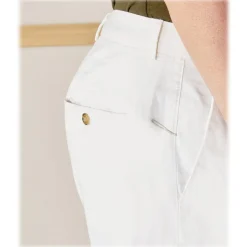 Cruna - New Town Trousers in Cotton - 522 - Off White - Handmade in Italy - Luxury High Quality Pants - Avvenice