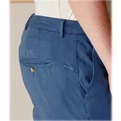 Cruna - New Town Trousers in Cotton - 520 - Avio - Handmade in Italy - Luxury High Quality Pants - Avvenice