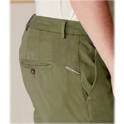 Cruna - New Town Trousers in Cotton - 520 - Army - Handmade in Italy - Luxury High Quality Pants - Avvenice