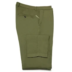 Cruna - New Town Trousers in Cotton - 520 - Army - Handmade in Italy - Luxury High Quality Pants - Avvenice