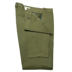 Cruna - New Town Trousers in Cotton - 520 - Army - Handmade in Italy - Luxury High Quality Pants - Avvenice