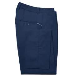 Cruna - New Town Trousers in Seersucker - 521 - Navy - Handmade in Italy - Luxury High Quality Pants - Avvenice