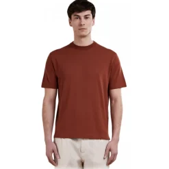 Cruna - Nizza Knitted T-Shirt - 1531 - Rust - Handmade in Italy - Luxury High Quality Collection - Avvenice
