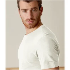 Cruna - Nizza T-Shirt - 573 - Off White - Handmade in Italy - Luxury High Quality T-Shirt - Avvenice