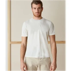 Cruna - Nizza T-Shirt - 573 - Off White - Handmade in Italy - Luxury High Quality T-Shirt - Avvenice