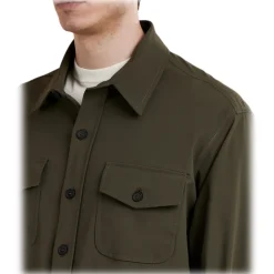 Cruna - Osaka Overshirt - 0001 - Green - Handmade in Italy - Luxury High Quality Collection - Avvenice