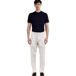 Cruna - Pigalle Trousers - 1555 - White - Handmade in Italy - Luxury High Quality Collection - Avvenice