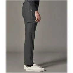 Cruna - Raval Cargo Wool Trousers - 476 - Anthracite - Handmade in Italy - Luxury High Quality Pants - Avvenice
