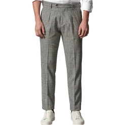 Cruna - Raval Prince of Wales Wool Trousers - 474 - Anthracite - Handmade in Italy - Luxury High Quality Pants - Avvenice
