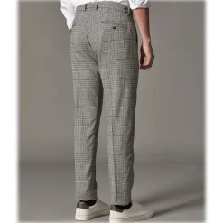 Cruna - Raval Prince of Wales Wool Trousers - 474 - Anthracite - Handmade in Italy - Luxury High Quality Pants - Avvenice