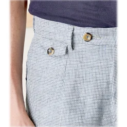 Cruna - Raval Trousers in Wool and Linen - 557 - Avio - Handmade in Italy - Luxury High Quality Pants - Avvenice