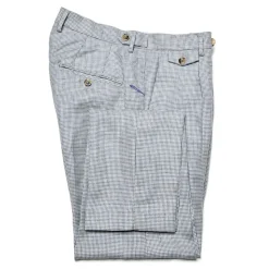 Cruna - Raval Trousers in Wool and Linen - 557 - Avio - Handmade in Italy - Luxury High Quality Pants - Avvenice