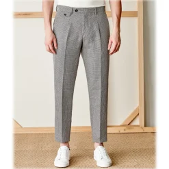 Cruna - Raval Trousers in Wool and Linen - 557 - Moro - Handmade in Italy - Luxury High Quality Pants - Avvenice