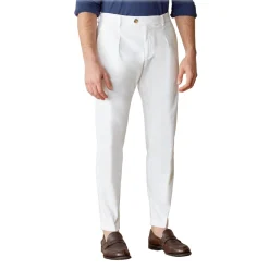 Cruna - Raval Trousers in Cotton - 520 - Off White - Handmade in Italy - Luxury High Quality Pants - Avvenice