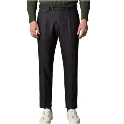 Cruna - Raval Trousers in Wool and Cotton - 623 - Night Blue - Handmade in Italy - Luxury High Quality Pants - Avvenice