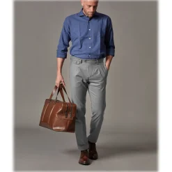 Cruna - Raval Trousers in Wool Flannel - 628 - Rock Gray - Handmade in Italy - Luxury High Quality Pants - Avvenice