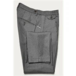 Cruna - Raval Trousers in Wool Flannel - 628 - Rock Gray - Handmade in Italy - Luxury High Quality Pants - Avvenice