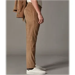 Cruna - Raval Trousers in Corduroy - 611 - Cognac - Handmade in Italy - Luxury High Quality Pants - Avvenice