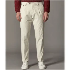 Cruna - Raval Trousers in Corduroy - 611 - Butter - Handmade in Italy - Luxury High Quality Pants - Avvenice