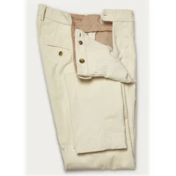 Cruna - Raval Trousers in Corduroy - 611 - Butter - Handmade in Italy - Luxury High Quality Pants - Avvenice
