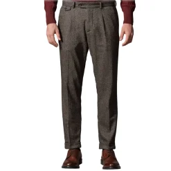 Cruna - Raval Trousers in Naps Wool - 635 - Coffee Brown - Handmade in Italy - Luxury High Quality Pants - Avvenice