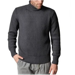 Cruna - Rollneck Sweater in Wool - 657 - Ardesia - Handmade in Italy - Luxury High Quality Sweater - Avvenice
