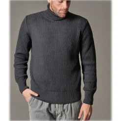Cruna - Rollneck Sweater in Wool - 657 - Ardesia - Handmade in Italy - Luxury High Quality Sweater - Avvenice