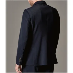 Cruna - Technical Wool Chelsea Jacket - 648 - Night Blue - Handmade in Italy - Luxury High Quality Jacket - Avvenice