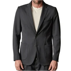 Cruna - Technical Wool Chelsea Jacket - 648 - Ardesia - Handmade in Italy - Luxury High Quality Jacket - Avvenice