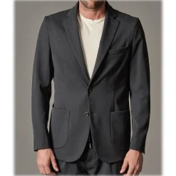 Cruna - Technical Wool Chelsea Jacket - 648 - Ardesia - Handmade in Italy - Luxury High Quality Jacket - Avvenice