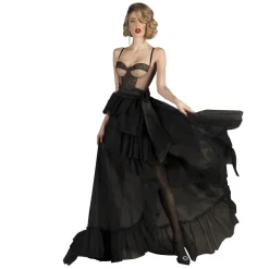 Danilo Forestieri - Bustier Body in Stretch Fabric and Tulle - Haute Couture Made in Italy - Luxury Exclusive Collection - Avvenice