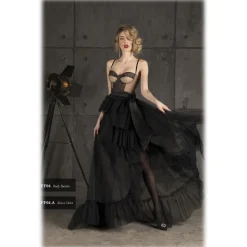 Danilo Forestieri - Bustier Body in Stretch Fabric and Tulle - Haute Couture Made in Italy - Luxury Exclusive Collection - Avvenice