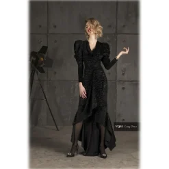 Danilo Forestieri - Long Dress in Animalier Velvet - Dress - Haute Couture Made in Italy - Luxury Exclusive Collection - Avvenice